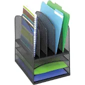 OEM Bureauorganizer - Stalen rooster - 8 compartimenten - Zwart