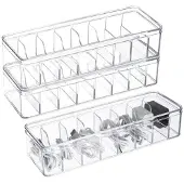 OEM Kabelorganizer, kunststofdoos, transparant, 3 stuks, 26x10x6 cm, met deksel
