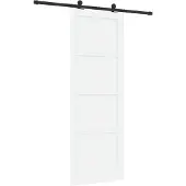 vidaXL Schuifdeur Wit en zwart 83 x 232 cm Massief grenenhout
