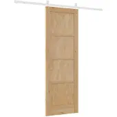vidaXL Schuifdeur Natuurlijk en Wit 73,5 x 211 cm Massief grenenhout