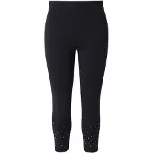 Miamoda - Dames - Legging skinny fit glittersteentjes - Zwart - Maat 42