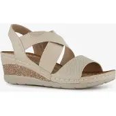 Natuform dames sandalen met sleehak beige maat 40