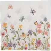 Clayre & Eef Servetten Papier Set van 20 33x33 cm Wit Papier