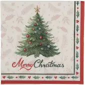 Clayre & Eef Servetten Papier Set van 20 33x33 cm Wit Papier
