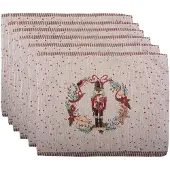 Clayre & Eef Placemats Set van 6 33x45 cm Beige Polyester