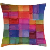 Abakuhaus – 40x40 cm Kussenhoes – Magenta Blauw – Dubbelzijdig bedrukt