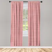 Abakuhaus geruit raamgordijnen – 2-delige set – koraal-wit 75x245 cm – roedezak