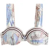 Next Bikinitop beige / blauw / chocoladebruin / wit