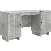 vidaXL Bureau, betonkleur, houtvezel, 142,5 x 50 x 75 cm
