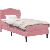 vidaXL Bedframe met hoofdeinde Roze 90 x 200 cm Fluweel