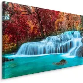 Karo-art Schilderij - Herfst waterval in Thailand, premium print