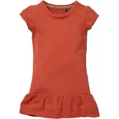 LEVV Little T-shirtjurk Nara met volant steenrood | Maat: 86