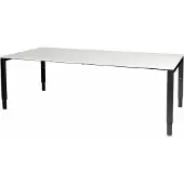 Schaffenburg Vergadertafel Domino - 200x100 grijs - zwart frame