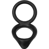 Rimba - Dubbele Siliconen Cockring - Zwart