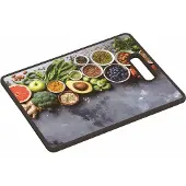 Kesper Snij- en Serveerplank, 38x30x1.1cm, Kunststof, motief: Healthy Kitchen