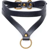 XR Brands Bondage Baddie - Halsband - Met Ring - Verstelbaar - Zwart