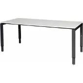 Schaffenburg Verstelbaar Bureau - Domino 180x80 wit - zwart frame