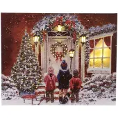 Décoris LED canvas glasvezel 2x40x50 cm multi Kerstverlichting