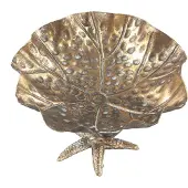 Ptmd Duck Gold metalen schaal op voet rond
