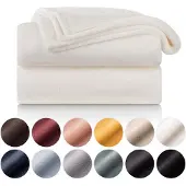 Blumtal - Fleece Deken - Super Zacht Fleece Plaid 220x240 cm - Creme