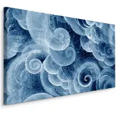 Karo-art Schilderij - Abstracte geagiteerde golven, blauw, premium print