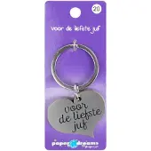 Paper Dreams Sleutelhanger metal juf (rvs)