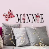 RoomMates Muursticker Minnie Mouse Perfume - - Wall_stickers - Zwart; Roze - Vinyl
