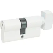 Intergriff Profielcilinder met knop standaard 30/30 mat wit