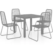 vidaXL 5-delige tuinsets, PVC riet, zwart