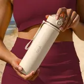 Yoursurprise Gepersonaliseerde Bloom Waterfles - Roestvrij Staal - Beige