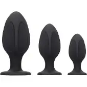 Ouch! - Diamond Shape Butt Plug Set - Zwart