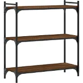 vidaXL Boekenkast 3-laags 80x30x86 cm bewerkt hout bruin eikenkleur