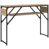 vidaXL Consoltabel Artisan Eiken Bewerkt hout 105x30x75cm