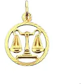 The Jewelry Collection Geelgouden Hanger sterrenbeeld weegschaal gediamanteerd 4005628