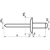 Masterfix Blindklinknagel XXL bolkop 4,8x10mm Alu/Staal - 250 stuks