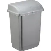 PLAST TEAM Vertriebs GmbH afvalemmer met scharnierend deksel, 15 liter, zilver