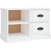vidaXL Tv-meubel 73x35,5x47,5 cm bewerkt hout hoogglans wit