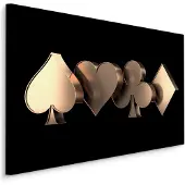 Karo-art Schilderij - 3D speelkaart symbolen, premium print