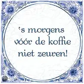Paper Dreams Delftsblauw tegeltje "niet zeuren"