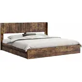 vidaXL Bedframe met opbergruimte en hoofdbord Gerookt eiken