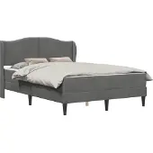 vidaXL Bedframe met hoofdeinde Donkergrijs 140 x 200 cm Fluweel
