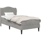 vidaXL Bedframe met hoofdeinde Lichtgrijs 90 x 200 cm Fluweel