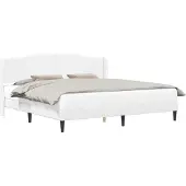 vidaXL Bedframe met hoofdeinde Wit 200 x 200 cm Kunstleer