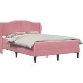 vidaXL Bedframe met hoofdeinde Roze 120 x 200 cm Fluweel