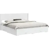 vidaXL Bedframe met opbergruimte en hoofdbord Wit Bewerkt hout