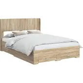 vidaXL Bedframe met opbergruimte en hoofdbord Sonoma Eiken