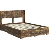 vidaXL bedframe met opbergruimte en hoofdeinde, gerookt eikenhout