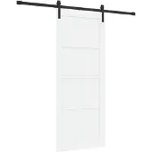 vidaXL Schuifdeur Wit en zwart 83 x 202 cm Massief grenenhout