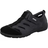 Rohde herenslippers, model Rostock, zwart, maat 44 EU, extra breed