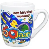 Paper Dreams Cartoonmok 60 Jaar Wit wit Aardewerk Paperdreams Beker